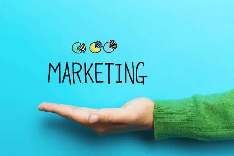 Marketing concept with hand