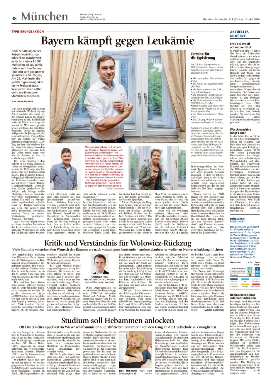 Münchner Merkur Artikel für die Stiftung AKB