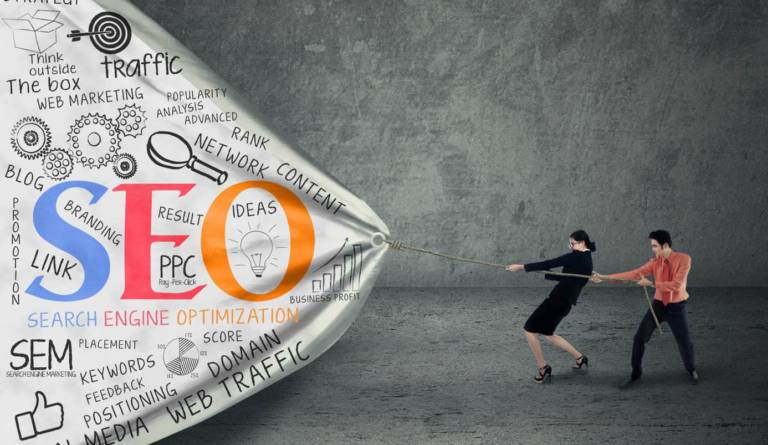 Business strategy with seo concept